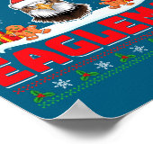 Merry Eaglemas - Eagle Wearing Santa Hat Ugly Chri ポスター (角)