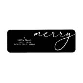 Merry Elegant Christmas Black & White Themed Label ラベル (正面)