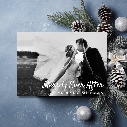 Merry Ever After Newlywed Holiday Photo Card シーズンカード