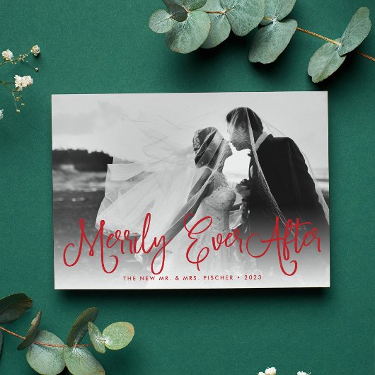 Merry Ever After Newlywed Holiday Photo Card シーズンカード