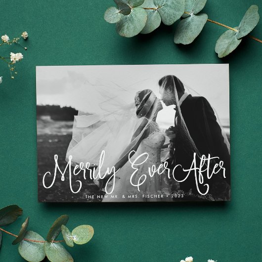 Merry Ever After Newlywed Holiday Photo Card シーズンカード