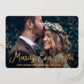 Merry Ever After Newlyweds写真初めてのクリスマス 箔シーズンカード (正面)