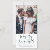 Merry Ever After Newlyweds 2 Photo エレガント Green シーズンカード (正面)