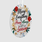 「Merry Everything & Happy Always」アクリル円形飾り オーナメント (正面)