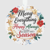 「Merry Everything & Happy Always」アクリル円形飾り オーナメント (裏面)