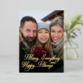 Merry Everything Happy Always オーバーレイ 写真入り 箔シーズンカード (立ち正面)