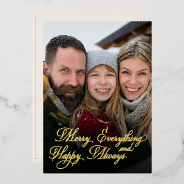 Merry Everything Happy Always オーバーレイ 写真入り 箔シーズンカード