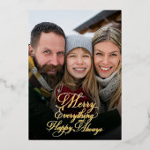 Merry Everything Happy Always オーバーレイ 写真入り 箔シーズンカード (正面)