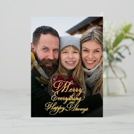 Merry Everything Happy Always オーバーレイ 写真入り 箔シーズンカード