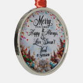 「Merry Everything & Happy Always」プレミアムラウンド メタルオーナメント (右)