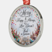 「Merry Everything & Happy Always」プレミアムラウンド メタルオーナメント (左)