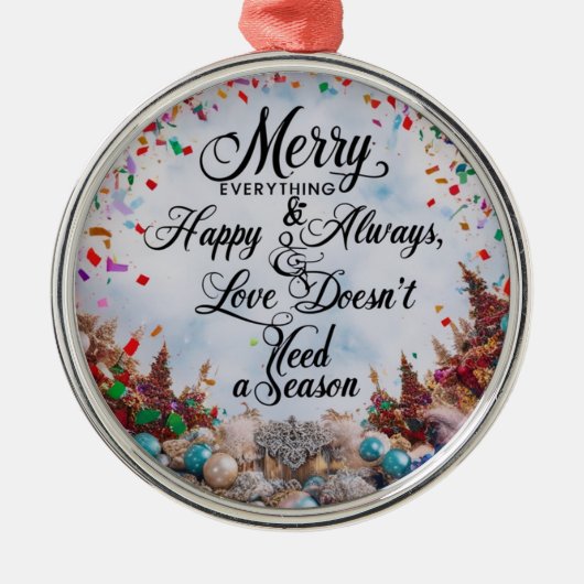 「Merry Everything & Happy Always」プレミアムラウンド メタルオーナメント (正面)