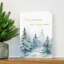 Merry Everything Happy Always Winter Trees シーズンカード