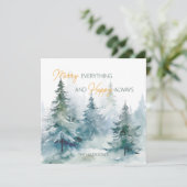 Merry Everything Happy Always Winter Trees Flat シーズンカード (スタンド正面)