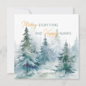 Merry Everything Happy Always Winter Trees Flat シーズンカード (正面)