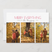Merry Everything Three Photo Christmas Card シーズンカード (正面)