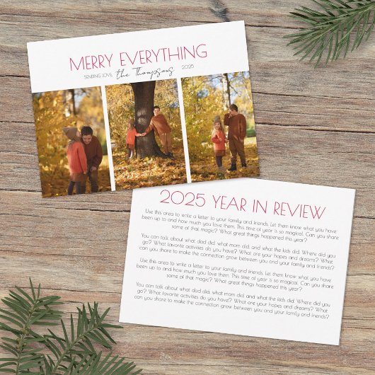 Merry Everything Three Photo Christmas Card シーズンカード