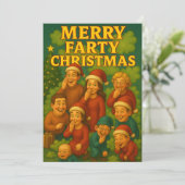Merry Farty Christmas Funny Family シーズンカード (スタンド正面)