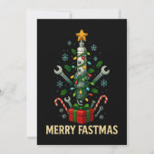 Merry Fastmas Spark Plug Christmas Tree Mechanic  シーズンカード (正面)