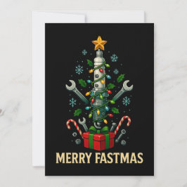 Merry Fastmas Spark Plug Christmas Tree Mechanic  シーズンカード