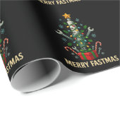 Merry Fastmas Spark Plug Christmas Tree Mechanic  ラッピングペーパー (ロールコーナー)
