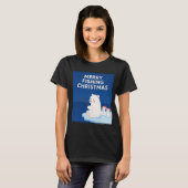 Merry Fishing Christmas – Cute Polar Bear&Snowmen Tシャツ (正面フル)