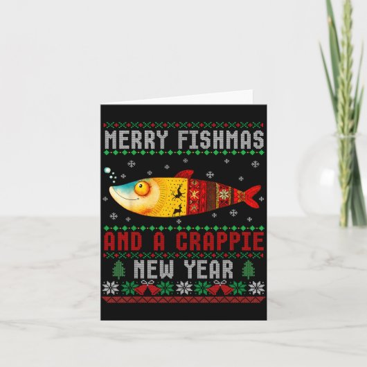 Merry Fishmas And A Crape New Year Ugly Fisherman  カード (正面)