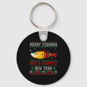 Merry Fishmas And A Crape New Year Ugly Fisherman  キーホルダー (正面)