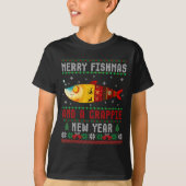 Merry Fishmas And A Crape New Year Ugly Fisherman Tシャツ (正面)