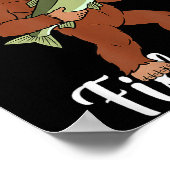 Merry Fishmas Bigfoot Fishing Funny Sasquatch Sant ポスター (角)