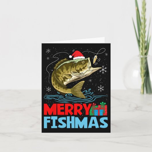 Merry Fishmas Christmas Fishing Holiday  カード (正面)