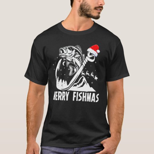 Merry Fishmas Christmas Fishing Holiday Tシャツ (正面)
