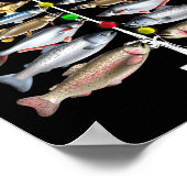 Merry Fishmas Christmas Tree Funny Fishing  ポスター (角)