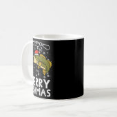 Merry Fishmas Fish Fishing Xmas Christmas Dad Men コーヒーマグカップ (正面左)