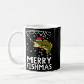 Merry Fishmas Fish Fishing Xmas Christmas Dad Men コーヒーマグカップ (左)