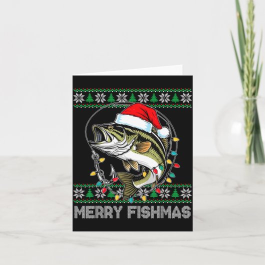 Merry Fishmas Funny B Fishing Christmas For Women  カード (正面)