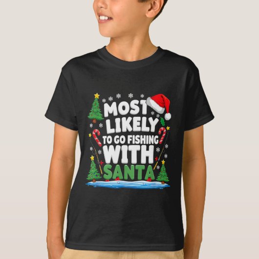 Merry Fishmas Funny Fish Santa Bigfoot Christmas F Tシャツ (正面)