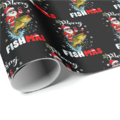 Merry Fishmas Gift Wrap, Fish Fishing Christmas ラッピングペーパー (ロールコーナー)