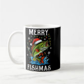 Merry Fishmas Santa Fishing Lovers Funny Fisherman コーヒーマグカップ (左)