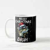 Merry Fishmas Santa Fishing Lovers Funny Fisherman コーヒーマグカップ (左)