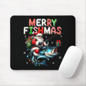 Merry Fishmas Santa Fishing Lovers Funny Fisherman マウスパッド (マウス)