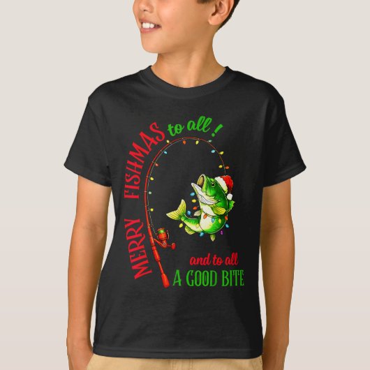 Merry Fishmas To All Fishing Fisherman's Funny Chr Tシャツ (正面)