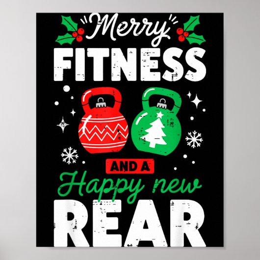 Merry Fitmas And A Happy New Rear Christmas Fitnes ポスター (正面)