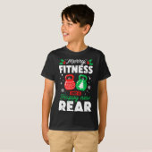 Merry Fitmas And A Happy New Rear Christmas Fitnes Tシャツ (正面フル)
