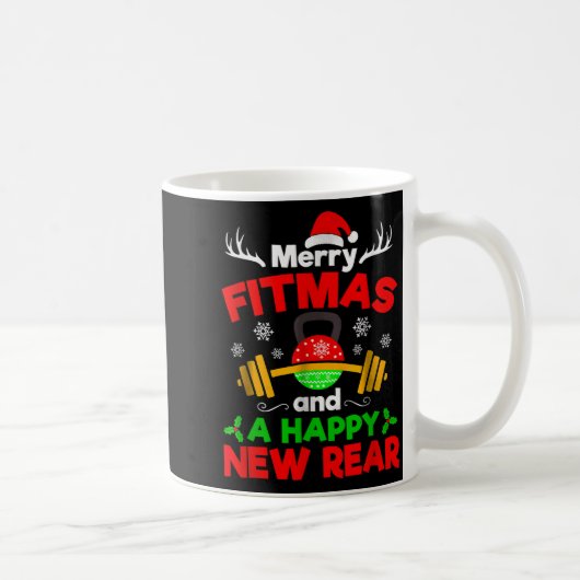 Merry Fitmas And A Happy New Year  コーヒーマグカップ (右)