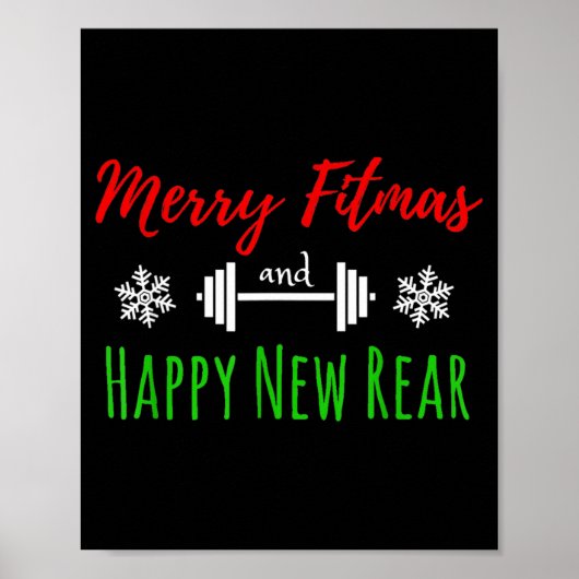 Merry Fitmas And Happy New Rear Fitness Funny  ポスター (正面)