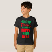 Merry Fitness And A Happy New Rear Funny Christmas Tシャツ (正面フル)