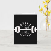 Merry Fitness And A Happy New Rear Funny Gym  カード (黄色い花)