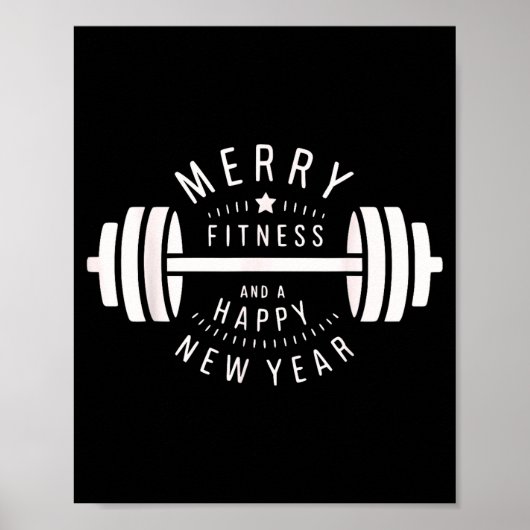 Merry Fitness And A Happy New Rear Funny Gym ポスター (正面)