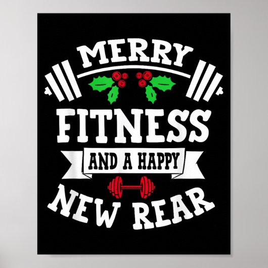 Merry Fitness And A Happy New Rear Funny Holidays  ポスター (正面)